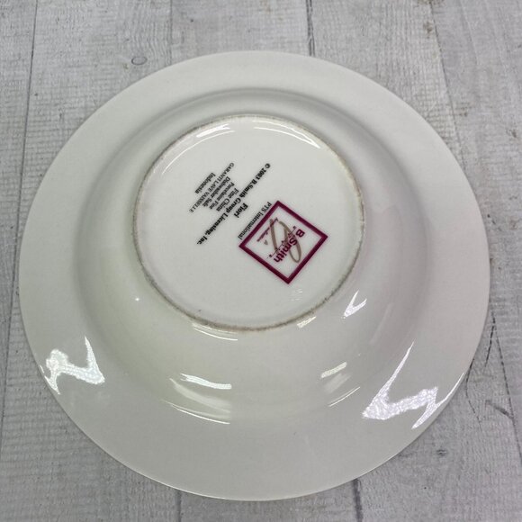 PTS International B Smith W Style FIORI Gray Rim Black Leaves 9" Bowls Set of 4 - Picture 7 of 16